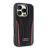 Audi valódi bőr MagSafe iPhone 16 Pro 6.3" fekete-piros keménytok AU-TPUPCMIP16P-R8/D3-RD