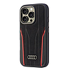 Audi valódi bőr MagSafe iPhone 16 Pro 6.3" fekete-piros keménytok AU-TPUPCMIP16P-R8/D3-RD