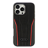Audi valódi bőr MagSafe iPhone 16 Pro Max 6.9" fekete-piros keménytok AU-TPUPCMIP16PM-R8/D3-RD