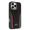 Audi valódi bőr MagSafe iPhone 16 Pro Max 6.9" fekete-piros keménytok AU-TPUPCMIP16PM-R8/D3-RD