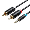 Audioadapter kábel 3,5 mm-es dugasz-2x duga RCA 10 m-es Vention BCLBL fekete