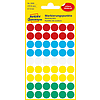 Avery-Zweckform 3088 12mm kör etikett kézzel írható vegyes (piros + kék + fehér + sárga + zöld) 54 címke/ív 5ív/csomag