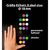 Avery-Zweckform 3089 18mm kör etikett kézzel írható vegyes (piros + kék + fehér + sárga + zöld) 24 címke/ív 4ív/csomag