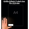 Avery-Zweckform 3421 70x25,4mm 3 pályás univerzális etikett 33 címke/ív 100ív/doboz