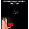 Avery-Zweckform 3448 70x37mm 3 pályás univerzális etikett piros 24 címke/ív 100ív/doboz