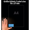Avery-Zweckform 3449 70x37mm 3 pályás univerzális etikett kék 24 címke/ív 100ív/doboz