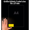 Avery-Zweckform 3451 70x37mm 3 pályás univerzális etikett sárga 24 címke/ív 100ív/doboz