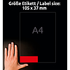 Avery-Zweckform 3452 105x37mm 2 pályás univerzális etikett piros 16 címke/ív 100ív/doboz