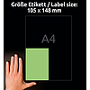 Avery-Zweckform 3458 105x148mm 2 pályás univerzális etikett zöld 4 címke/ív 100ív/doboz