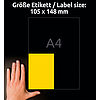Avery-Zweckform 3459 105x148mm 2 pályás univerzális etikett sárga 4 címke/ív 100ív/doboz