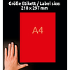 Avery-Zweckform 3470 210x297mm 1 pályás univerzális etikett piros 1 címke/ív 100ív/doboz