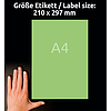 Avery-Zweckform 3472 210x297mm 1 pályás univerzális etikett zöld 1 címke/ív 100ív/doboz