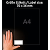 Avery-Zweckform 3475 70x36mm 3 pályás univerzális etikett 24 címke/ív 100ív /doboz