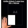 Avery-Zweckform 3483 105x148mm 2 pályás univerzális etikett 4 címke/ív 100ív/doboz
