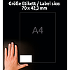 Avery-Zweckform 3652 70x42,3mm 3 pályás univerzális etikett 21 címke/ív 100ív/doboz