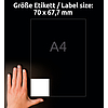 Avery-Zweckform 3661 70x67,7mm 3 pályás univerzális etikett 12 címke/ív 100ív/doboz