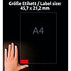 Avery-Zweckform L6038-20 45,7x21,2mm 4 pályás univerzális etikett visszaszedhető kerekített sarkú piros 48 címke/ív 20ív/csomag