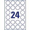 Avery-Zweckform L6112-20 40mm lézer fehér poliészter kör etikett címke biztonsági 24 címke/ív 20ív/csomag