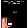 Avery-Zweckform L6114-20 63,5x29,6mm 3 pályás lézer fehér poliészter etikett biztonsági kerekített sarkú 27 címke/ív 20ív/csomag