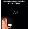 Avery-Zweckform L6140-20 45,7x25,4mm 4 pályás lézer etikett 3x erősebben tapadó kerekített sarkú 40 címke/ív 20ív/csomag