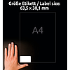 Avery-Zweckform L7160-100 63,5x38,1mm 3 pályás lézer etikett kerekített sarkú 21 címke/ív 100ív/doboz