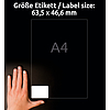 Avery-Zweckform L7161-100 63,5x46,6mm 3 pályás lézer etikett kerekített sarkú 18 címke/ív 100ív/doboz