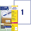 Avery-Zweckform L7167-100 199,6x289,1mm 1 pályás lézer etikett kerekített sarkú 1 címke/ív 100ív/doboz