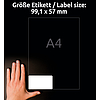 Avery-Zweckform L7173-100 99,1x57mm 2 pályás lézer etikett kerekített sarkú 10 címke/ív 100ív/doboz