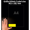 Avery-Zweckform L7263Y-25 99,1x38,1mm 2 pályás lézer etikett visszaszedhető kerekített sarkú neon sárga 14 címke/ív 25ív/csomag