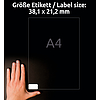 Avery-Zweckform L7651-100 38,1x21,2mm 2 pályás lézer etikett kerekített sarkú 65 címke/ív 100ív/doboz