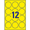 Avery-Zweckform L7670Y-25 63,5mm kör lézer etikett visszaszedhető neon sárga