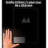 Avery-Zweckform L7783-25 96x50,8mm poliészter lézer etikett kerekített sarkú átlátszó 10 címke/ív 25ív/csomag