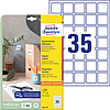 Avery-Zweckform No. 6251 35x35mm négyzet alakú univerzális nyomtatható öntapadós termék címke permanens ragasztóval 350 címke/csomag