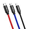 Baseus 3 az 1-ben USB-C / Lightning / Micro 3A 1,2 m-es USB-kábel, fekete (CAMLT-BSY01)