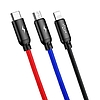 Baseus 3 az 1-ben USB-C / Lightning / Micro USB kábel 3,5A 0,3 m, fekete (CAMLT-ASY01)