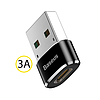 Baseus 5A USB-C-USB-A adapter, fekete (CAAOTG-01)