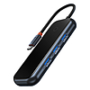 Baseus AcmeJoy 4 az 1-ben HUB USB-C - 3x USB 3.0 + USB-C PD, sötétszürke (WKJZ010013)