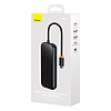 Baseus AcmeJoy 5 az 1-ben Hub, USB-C - 2xUSB 3.0, USB 2.0, USB-C PD, RJ45, sötétszürke (WKJZ010113)