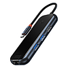 Baseus AcmeJoy 6 az 1-ben Hub, USB-C - 2xUSB 3.0, USB 2.0, USB-C PD, HDMI, RJ45, sötétszürke (WKJZ010313)