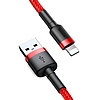 Baseus Cafule 1,5A 2 m-es Lightning USB-kábel, piros (CALKLF-C09)