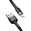 Baseus Cafule 1,5A 2 m-es Lightning USB-kábel, szürke-fekete (CALKLF-CG1)