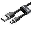 Baseus Cafule 1,5A 2 m-es USB-Micro USB-kábel, szürke-fekete (CAMKLF-CG1)