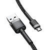 Baseus Cafule 1,5A 2 m-es USB-Micro USB-kábel, szürke-fekete (CAMKLF-CG1)