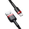 Baseus Cafule 2.4A Lightning USB-kábel 0.5m, fekete-piros (CALKLF-A19)