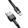 Baseus Cafule 2.4A Lightning USB-kábel 0.5m, szürke-fekete (CALKLF-AG1)