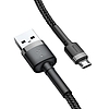 Baseus Cafule 2.4A USB-Micro USB kábel 0.5m, szürke-fekete (CAMKLF-AG1)
