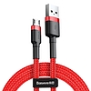 Baseus Cafule 2.4A USB-Micro USB kábel 1m, piros (CAMKLF-B09)