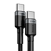 Baseus Cafule USB-C-USB-C kábel, QC 3.0, PD 2.0, 100 W, 5A, 2 m, szürke-fekete (CATKLF-ALG1)