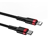 Baseus Cafule USB-C - Lightning PD kábel, 18 W, 1 m, fekete/piros (CATLKLF-91)