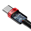 Baseus Cafule USB-C - USB-C kábel, QC 3.0, PD 2.0, 100 W, 5A, 2 m, piros-fekete (CATKLF-AL91)